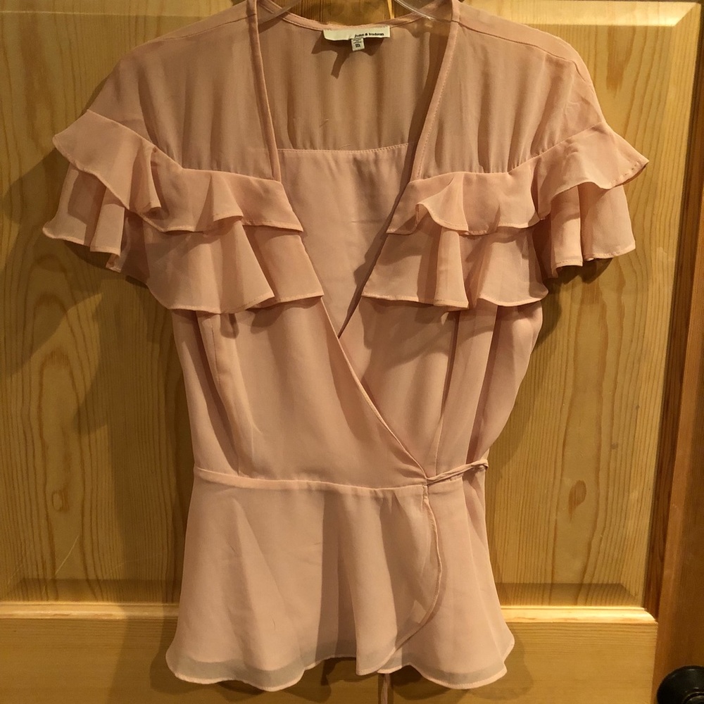 Jane & Hudson pastel pink wrap top. Never worn!